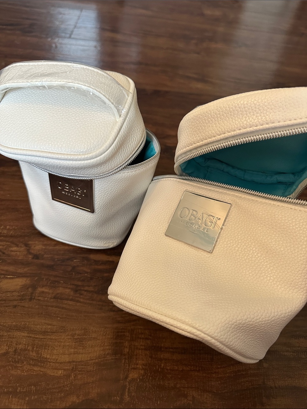 Obagi White Cosmetic Travel Pouches with Teal Interior